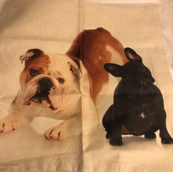 Cushion Cover - British Bulldog and Frenchie