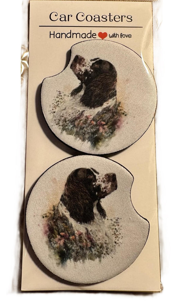 Car Coasters - Set of 2 - English Springer Spaniel