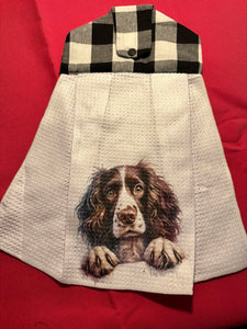 Hanging Towel - English Springer Spaniel Peaking