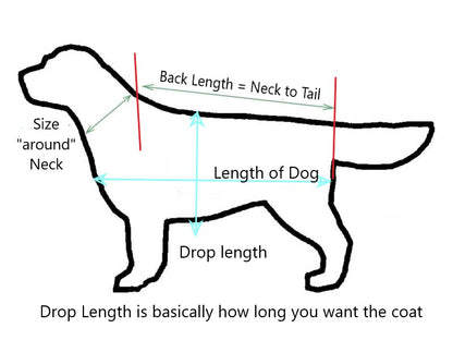 Fleece Dog Coats - Custom Made - From