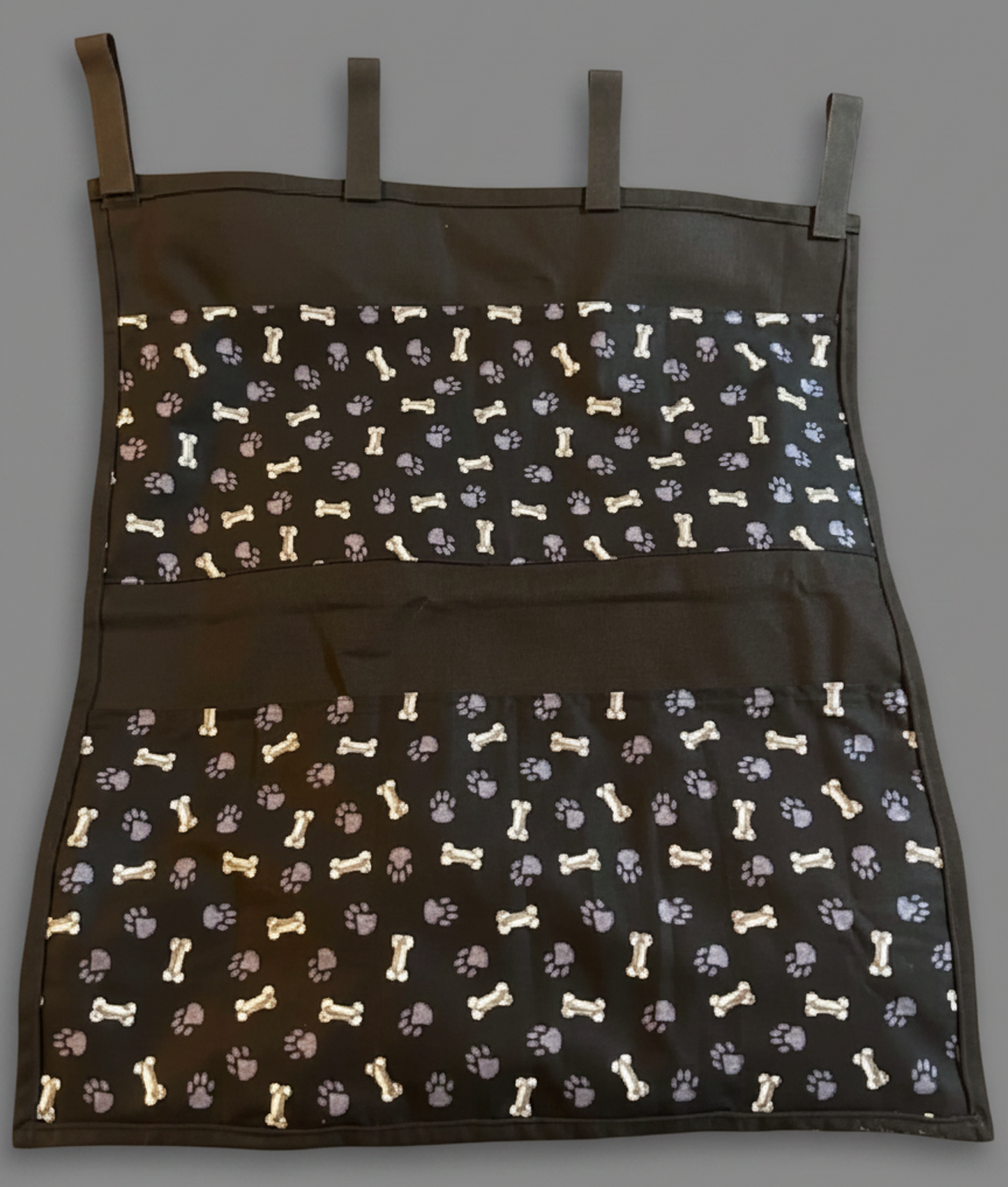 Show Trolley Organisers - Black with Bones and Paw Prints