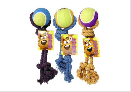 Scooby Doo Rope Toy with Tennis Ball, , Crazy Dog Lady 